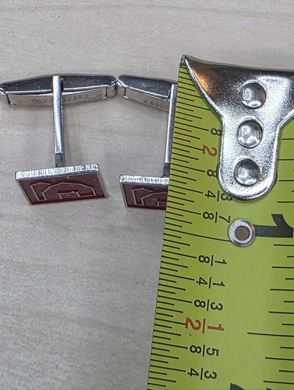 Vintage 1960s Red Enamel Barn & Silo Cufflinks